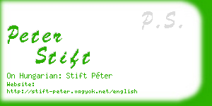 peter stift business card